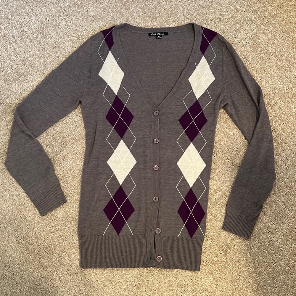 Long Gray cardigan sweater